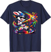 Funny Dripping Drip Rabbit Bunny Baseball Easter Men Boy Kid T-Shirt in Navy Blue