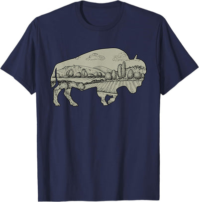 Cow Bison Buffalo Landscape Buffalo Bison T-Shirt