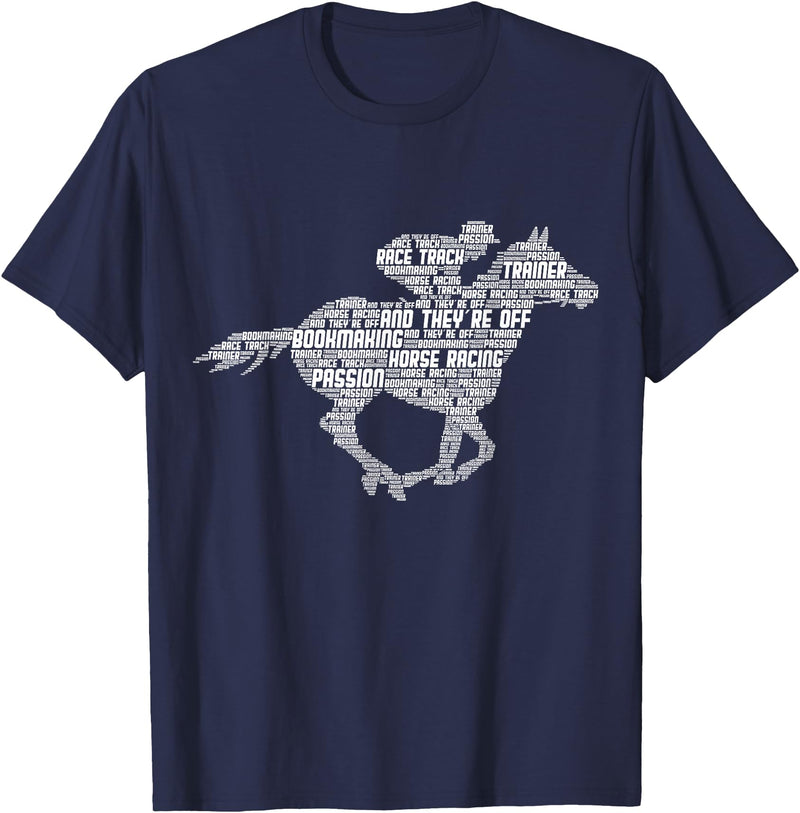 Horse Racing Apparel & Gifts Horse Racing Jockey Derby Men's T-Shirt - Navy Blue