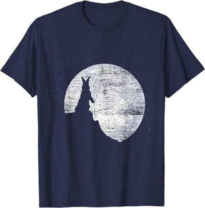 Distressed Rabbit Silhouette Inside a Moon Tee