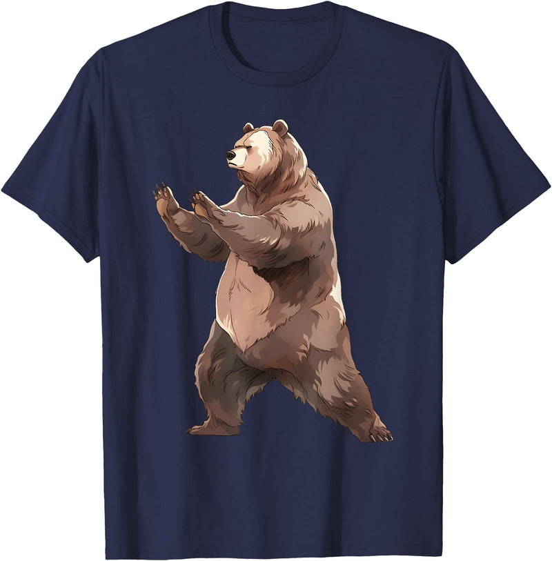Funny Chigong Tai Chi Meditation Qi Qong Lover Zen Chi Kung - Qi Gong Bear - Qi Gong Animal - Funny Qi Gong T-Shirt - Navy Blue