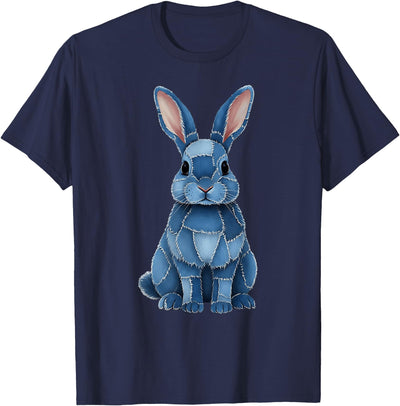 Blue Denim Patchwork Rabbit T-Shirt