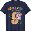 Koala Bear 9 Year Old Birthday Cute Clothing Co Koalafied To Turn 9 Koala Bear 9th Birthday Party Nine Cute T-Shirt - Navy Blue