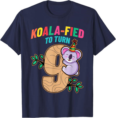 Koalafied To Turn 9 Koala Bear 9th Birthday Party Nine Cute T-Shirt