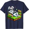 Bunny Happy Easter Day Egg Video Game Gift Men Boy Kid Gamer T-Shirt in Navy Blue