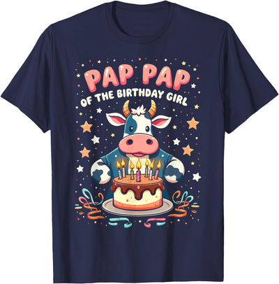 Cute Farm Birthday Pap Cow Pap of the Birthday Girl Cow T-Shirt