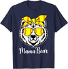 Mama Bear Face Apparel Softball Mama Bear With Sunglasses Bandana Momma Mothers Dy T-Shirt - Navy Blue