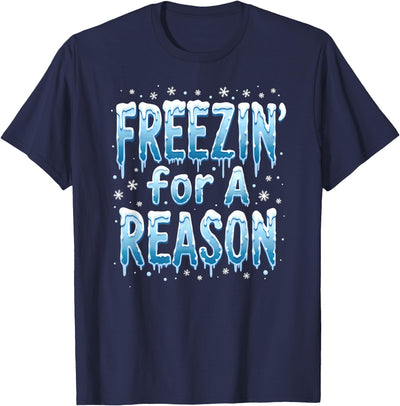 Polar Bear Freezing Plunge Ice Swimming Tees Humor Winter Swimming Freezin For A Reason T-Shirt