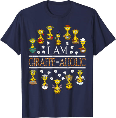 Giraffe Aholic Animal Wildlife Safari Giraffe Lover Gift T-Shirt