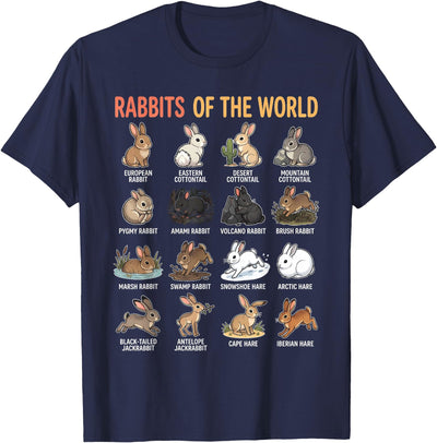 Rabbits of the World Species Chart T-Shirt