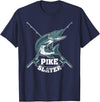 Fishing IM Co Pike Slayer Fishing Fisherman Northern Pike T-Shirt - Navy Blue