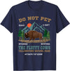 Funny Yellowstone Vacation Souvenir Buffalo Do Not Pet the Fluffy Cows Bison Yellowstone National Park T-Shirt - Navy Blue