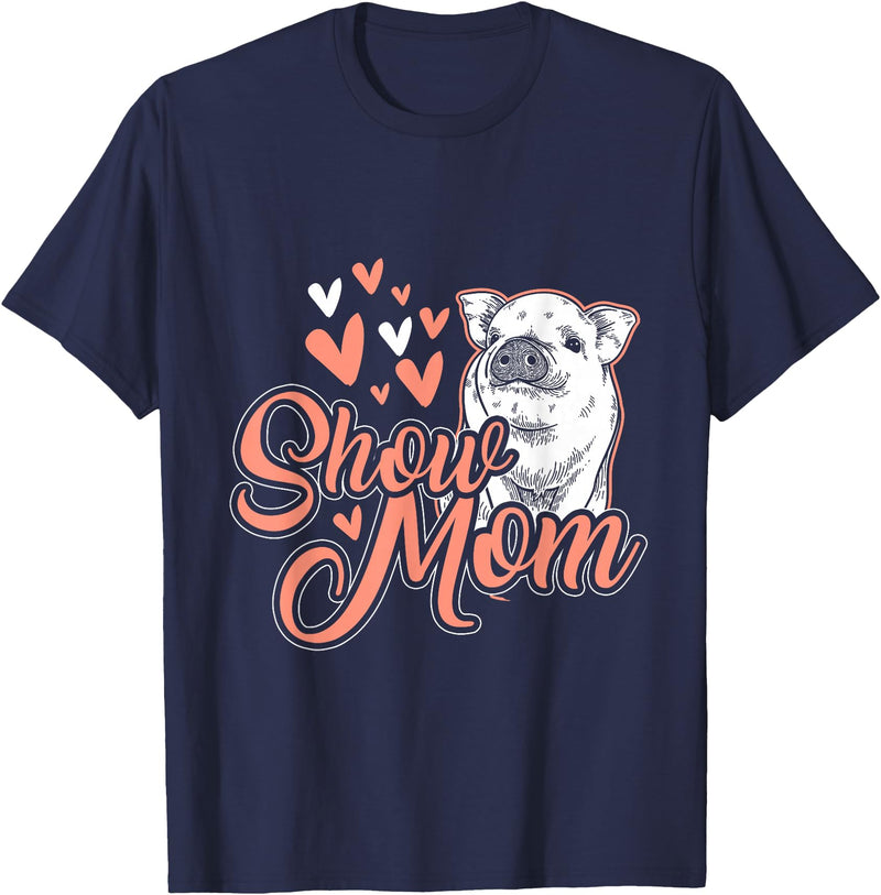 Animal Tees & Gift Idea Show Mother Pigs T-Shirt - Navy Blue
