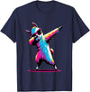 Dustwear Design - Dabbing and Dab Dabbing Llama with sunglasses Dancing Dab Llama motif T-Shirt - Navy Blue