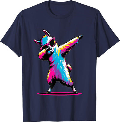 Dustwear Design - Dabbing and Dab Dabbing Llama with sunglasses Dancing Dab Llama motif T-Shirt