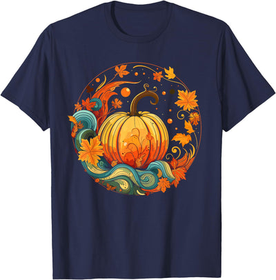 Cottagecore Aesthetics Decor Clothing Gifts Cottagecore Pumpkins Autumn Leaves Fall Vibe Women's Graphic T-Shirt