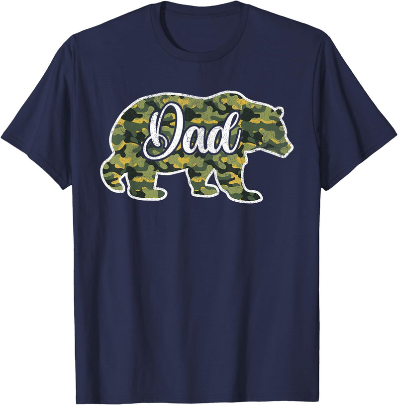Bear Hunting Gifts For Hunters Men’s Bear Hunter Dad Camouflage Shirts, Father Hunting Camo T-Shirt - Navy Blue
