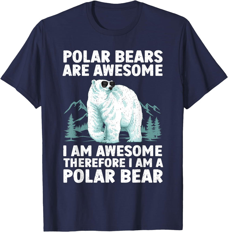 Polar Bear Gift Polar Bear Accessories & Stuff Polar Bear Art For Men Women Kids Arctic Polar Bear Lover T-Shirt - Navy Blue