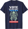 Hail Cthulhu Gear Vote Cthulhu 2024 Horror Legend Monster Retro Campaign Logo T-Shirt - Navy Blue