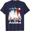 Alaska Souvenir Gifts by PLOLDS North Pole Alaska Christmas Town Polar Bear Santa Souvenir T-Shirt - Navy Blue