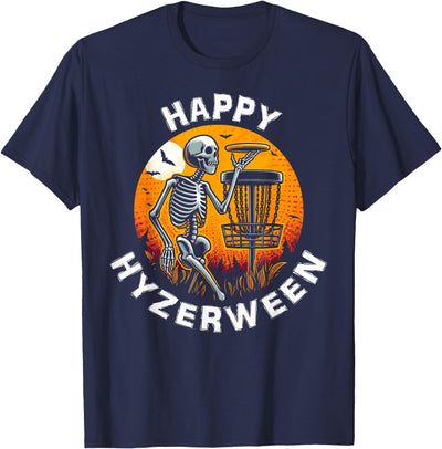 Disc Golfing Humor Meme Tees And Stuff Disc Golf Halloween Disc Golfer Skeleton Hyzerween Item T-Shirt