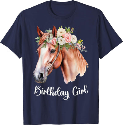 Birthday Party Horse Theme Girls Women Daughters Horse Birthday Girl Party Outfit Pony Daughter Granddaughter T-Shirt