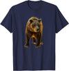 Bear Tees Grizzly Bear Vintage Graphic T-Shirt T-Shirt - Navy Blue