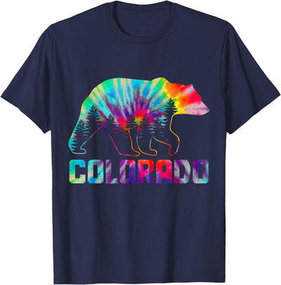Colorado Bear Grizzly Tie Dye Pride Outdoor Nature Vintage T-Shirt