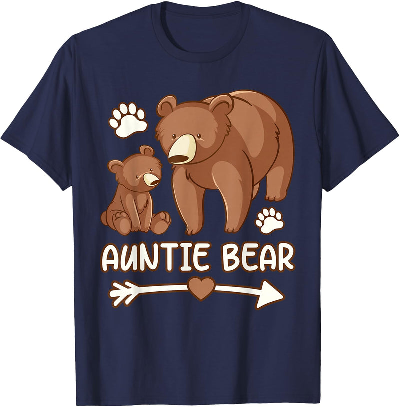 auntie bear tee shirt, aunt bear t-shirts womens Auntie bear tshirt, aunt bear t shirt for women T-Shirt - Navy Blue