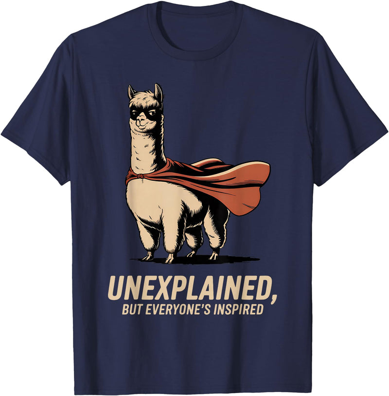 Vintage Llama Adventures | Funny Animal Gifts Superhero Llama Alpaca Lover Retro 80s 90s Vintage Men Women T-Shirt - Navy Blue