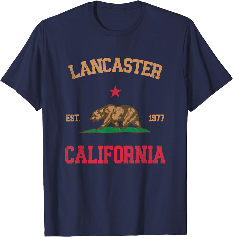 Lancaster California CA Designs Lancaster California T-Shirt - Navy Blue