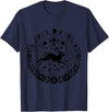 Easter Rabbit Eostre Pagan Spring Moon Witchcraft Ostara T-Shirt in Navy Blue