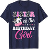 Cow Lover Birthday Men Women Kids Shirts & Gifts Sister of The Birthday Girl Farm Cow Matching Family Shirt T-Shirt - Navy