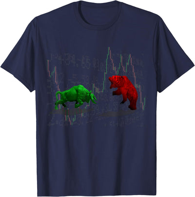 Stock Market Bulls vs Bears Graphic T-Shirt