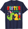 Funny 2Nd Birthday Dinosaur T-Rex Matching Sister of The Two Rex 2Nd Birthday Boy Dinosaur T-Rex T-Shirt - Navy Blue