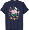 Peppa Pig Happiness Is Handmade Peppa & Rebecca Hugging T-Shirt - Navy Blue