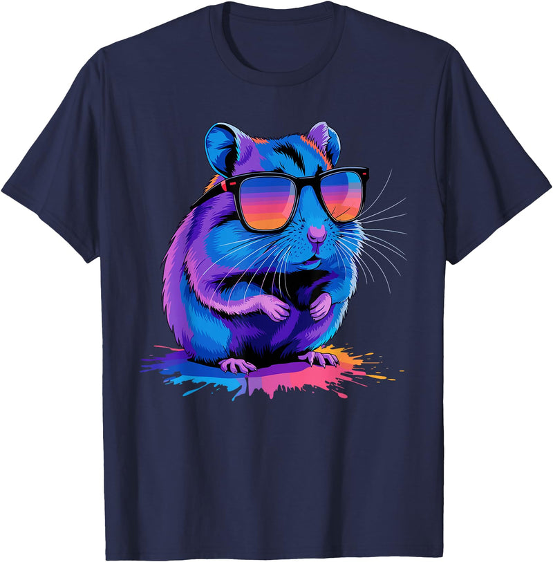 Cute Hamster Costume for Men Women Kid Hamster Lover Hamster T-Shirt - Navy Blue