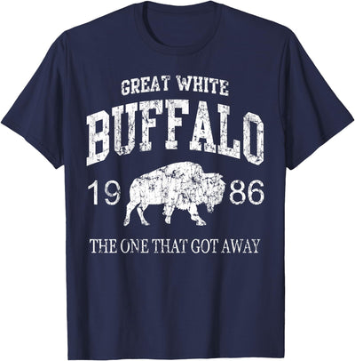 Cow Styley Great White Buffalo One That Got Away Adults T-Shirt