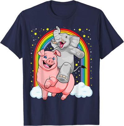 Elephant Riding Pig Funny And Magical Elephant Pig Pun T-Shirt