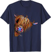 SHiRLeY MacARTHuR HiGHLaND CoW PRiNT ANiMaL PRiNT ' SuGaR LuMP ' T-Shirt - Navy Blue