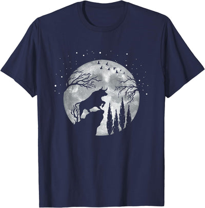 Bull Beef Cow Hutch Farm Animal Lovers Full Moon Bull T-Shirt