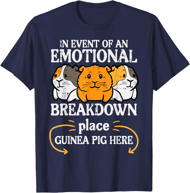 Guinea Pig Shirts For Men Women Kids Gift Emotional Breakdown Place Guinea Pig Cavy Pet Women Men Kids T-Shirt - Navy Blue