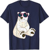 Arctic Animal Polar Bear Gifts Funny Sunglasses Cool Animal Arctic Polar Bear T-Shirt - Navy Blue