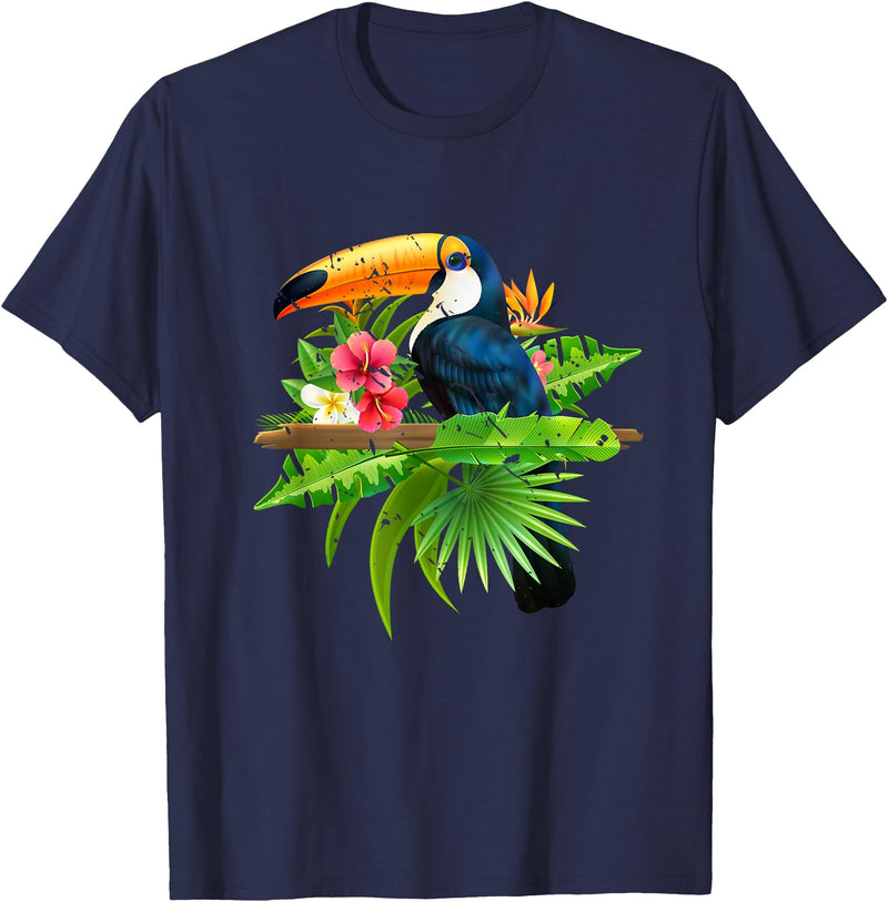 Toucan Bird Ornithologist Gift Idea Tropical Birds Exotic Summer Animal Toucan T-Shirt - Navy Blue