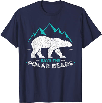 Polar Bear T-Shirt Gifts Save Polar Bears Shirt Animal Vintage Retro Gift Tee T-Shirt