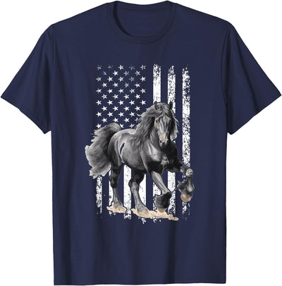 Friesian Design USA Flag Horse Relax it´s a Friesian T-Shirt