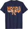 Pumpkin Fall Leopard Happy Thanksgiving Mat Nonna Pumpkin Fall Coquette Bow Thanksgiving Mom Women T-Shirt - Navy Blue
