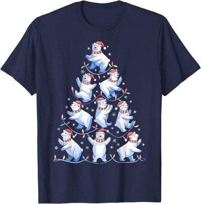 Polar Bear Christmas Tree Funny Ice Bear Holiday T-Shirt