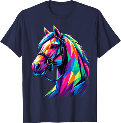 Funny Horse Lover Colorful Horse Pop Art Cute Horses T-Shirt