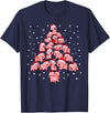 Pig Christmas Tree Funny Xmas Gifts Apparel Pig Christmas Tree Funny Pig Lover Gift Idea for Xmas Tree T-Shirt - Navy Blue